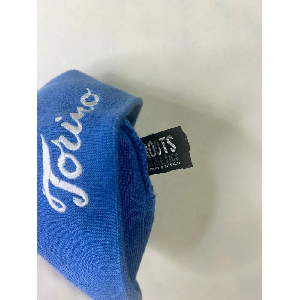 Roots Torino 2006 Winter Olympics USA Beanie Blue Knit‎ Hat Vintage Mens Womens